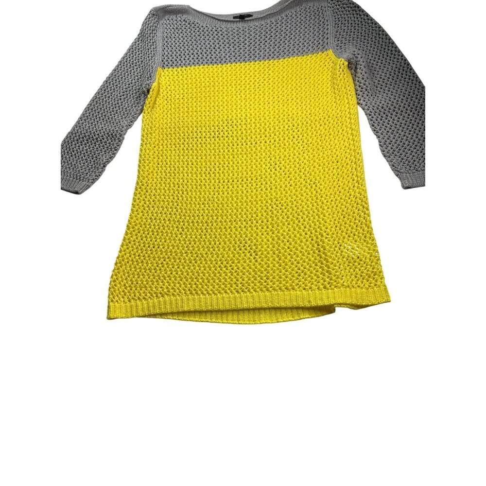 Apt 9 Open Knit Color Block Sweater Size M Grey Y… - image 3